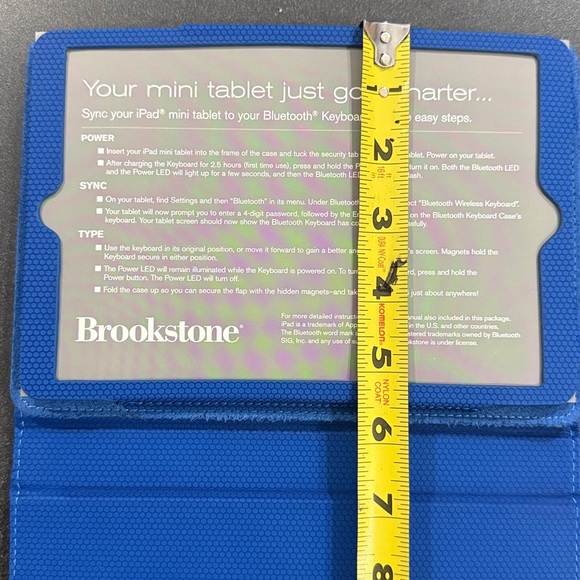 Brookstone, mini Bluetooth keyboard with tech grip case for iPad mini tablet - Picture 8 of 8